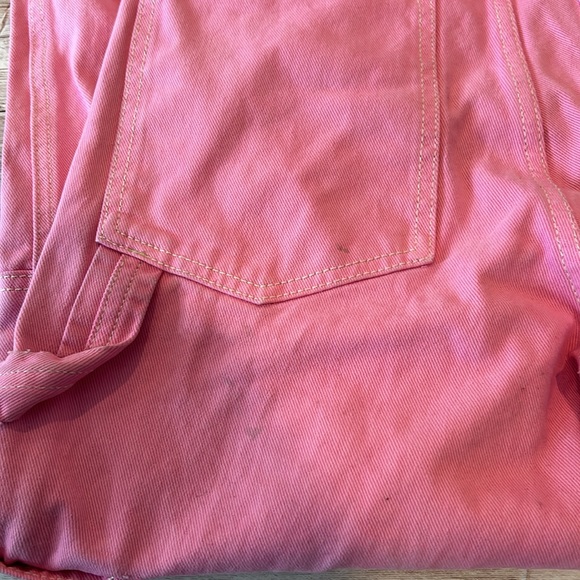 John Galt Brandy Melville Pink High Rise Baggy Wide Leg Cargo Pants Jeans - Picture 6 of 10